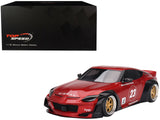 Nissan Z (RZ34) #23 Passion Red Metallic "Pandem - Rocket Bunny" 1/18 Model Car by Top Speed