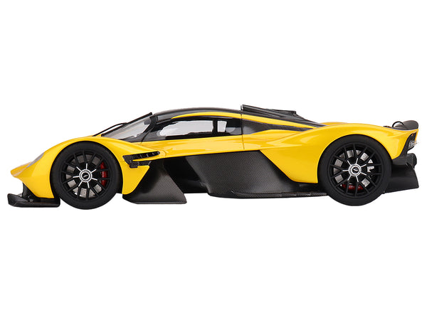 Aston Martin Valkyrie Cosmopolitan Yellow Metallic and Carbon 1/18 Model Car by Top Speed