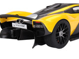 Aston Martin Valkyrie Cosmopolitan Yellow Metallic and Carbon 1/18 Model Car by Top Speed