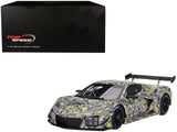 Chevrolet Corvette Z06 GT3.R Gray and Yellow Graphics "Sebring Test Car" (2022) 1/18 Model Car by Top Speed