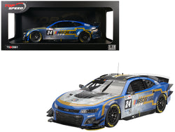 Chevrolet Camaro ZL1 #24 Jenson Button - Jimmie Johnson - Mike Rockenfeller (Post-Race Weathered Version) "Hendrick Motorsports - NASCAR Next Gen Garage 56" Innovative "24 Hours of Le Mans" (2023) 1/18 Model Car by Top Speed