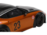 Nissan Z RHD (Right Hand Drive) #23 "LB-NATION WORKS" Orange Metallic with Matt Black Hood and Black Top 1/18 Model Car by Top Speed