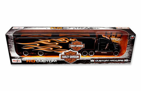 Harley Davidson Custom Hauler Trailer Black 1/64 Diecast Model by Maisto