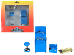 Tire Brigade 4 piece Tool Set Blue 1/24 by Motorhead Miniatures