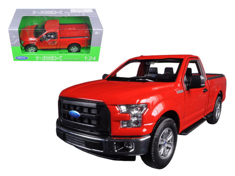 2015 Ford F-150 Regular Cab Pickup Truck Red 1/24-1/27 Diecast Model by Welly