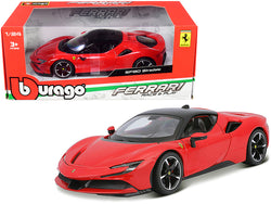 Ferrari SF90 Stradale Red with Black Top 1/24 Diecast Model Car by Bburago