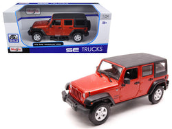 2015 Jeep Wrangler Unlimited Orange 1/24 Diecast Model Car by Maisto