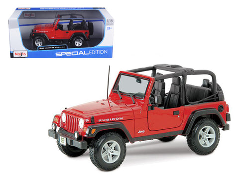 Jeep Wrangler Rubicon Red 1/18 Diecast Model by Maisto