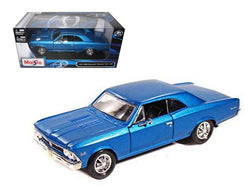 1966 Chevrolet Chevelle SS 396 Blue Metallic 1/24 Diecast Model Car by Maisto