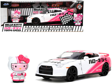 2009 Nissan GT-R (R35) #01 White with Graphics and Hello Kitty