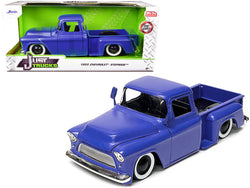 1955 Chevrolet Stepside Pickup Truck Matte Blue "Just Trucks" Series 1/24 Diecast Model by Jada