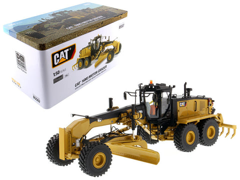 CAT Caterpillar 16M3 Motor Grader with Operator High Line Series 1/50 Diecast Model by Diecast Masters