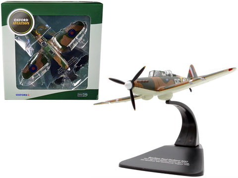 Boulton Paul Defiant MK I Fighter Plane Pilot: Sqn Ldr P Hunter Gunner Sgt F King 264 Squadron RAF Hornchurch (August 1940) "Oxford Aviation" Series 1/72 Diecast Model Airplane by Oxford Diecast